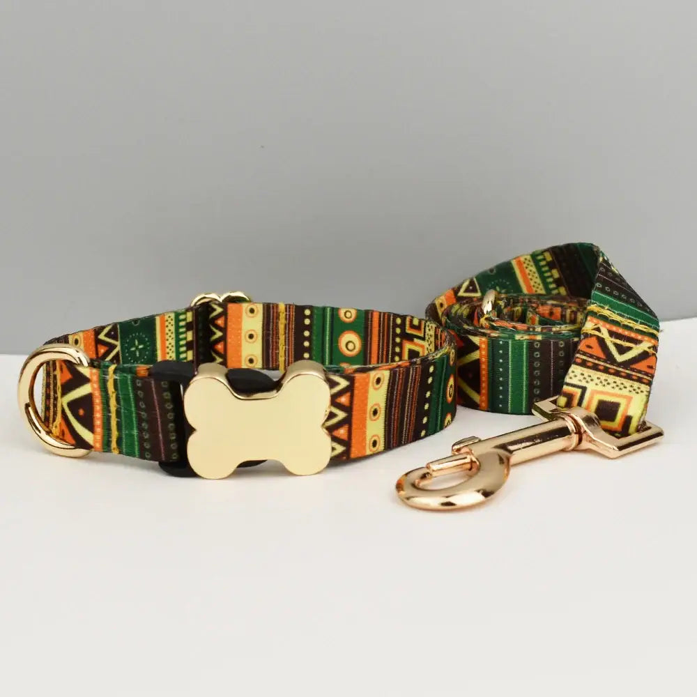 Laisse gravée personnalisée - Collar Leash Set 02 / S