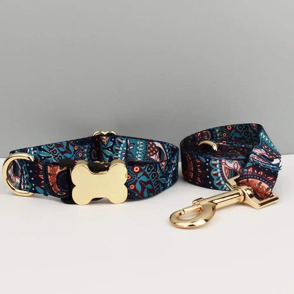 Laisse gravée personnalisée - Collar Leash Set 05 / S
