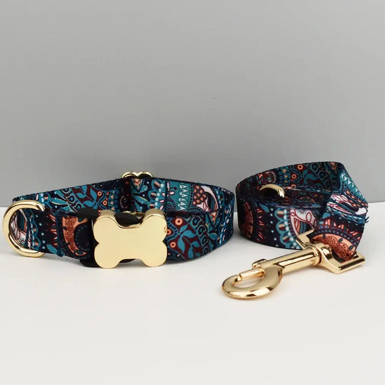 Laisse gravée personnalisée - Collar Leash Set 05 / S