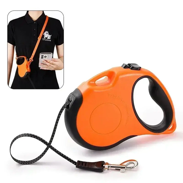 Laisse rétractable pour chien - Orange Black / S / China Mainland