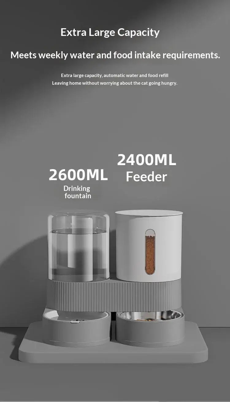 Large Capacity Automatic Pet Feeder and Water Dispenser All in One Dog Cat Bowl Smart Gravity Food Water Bowl for Pets