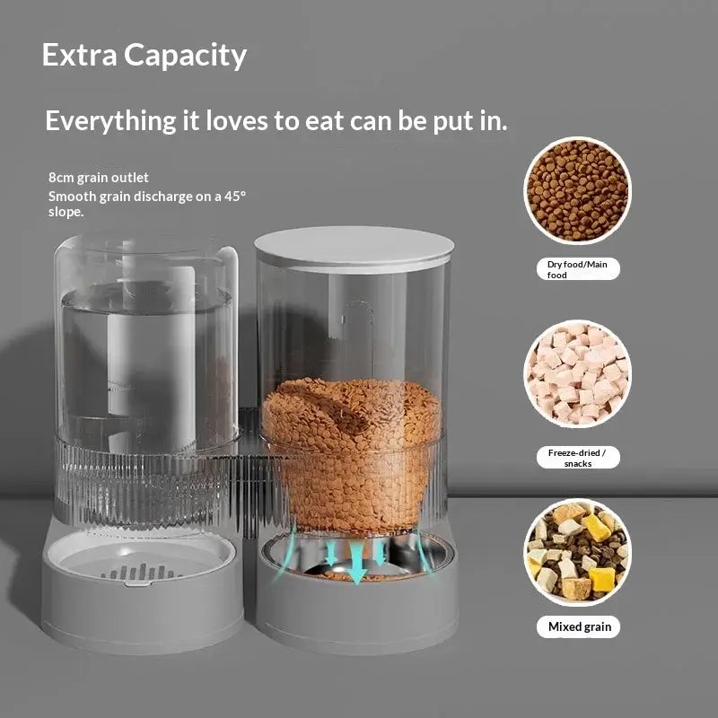 Large Capacity Automatic Pet Feeder and Water Dispenser All in One Dog Cat Bowl Smart Gravity Food Water Bowl for Pets