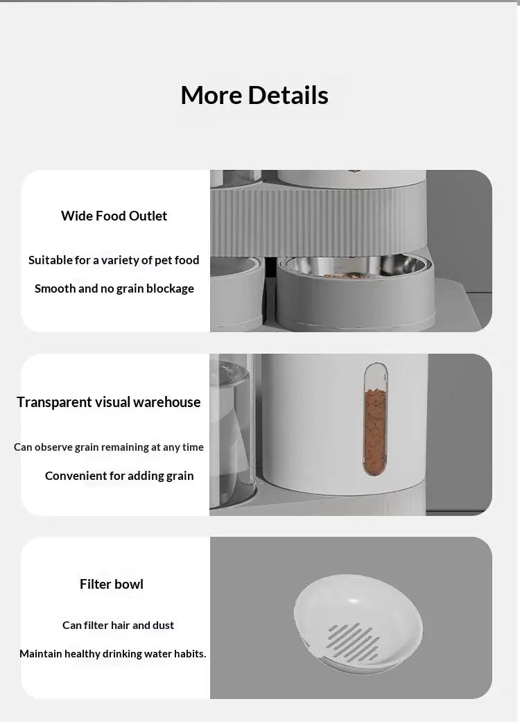 Large Capacity Automatic Pet Feeder and Water Dispenser All in One Dog Cat Bowl Smart Gravity Food Water Bowl for Pets