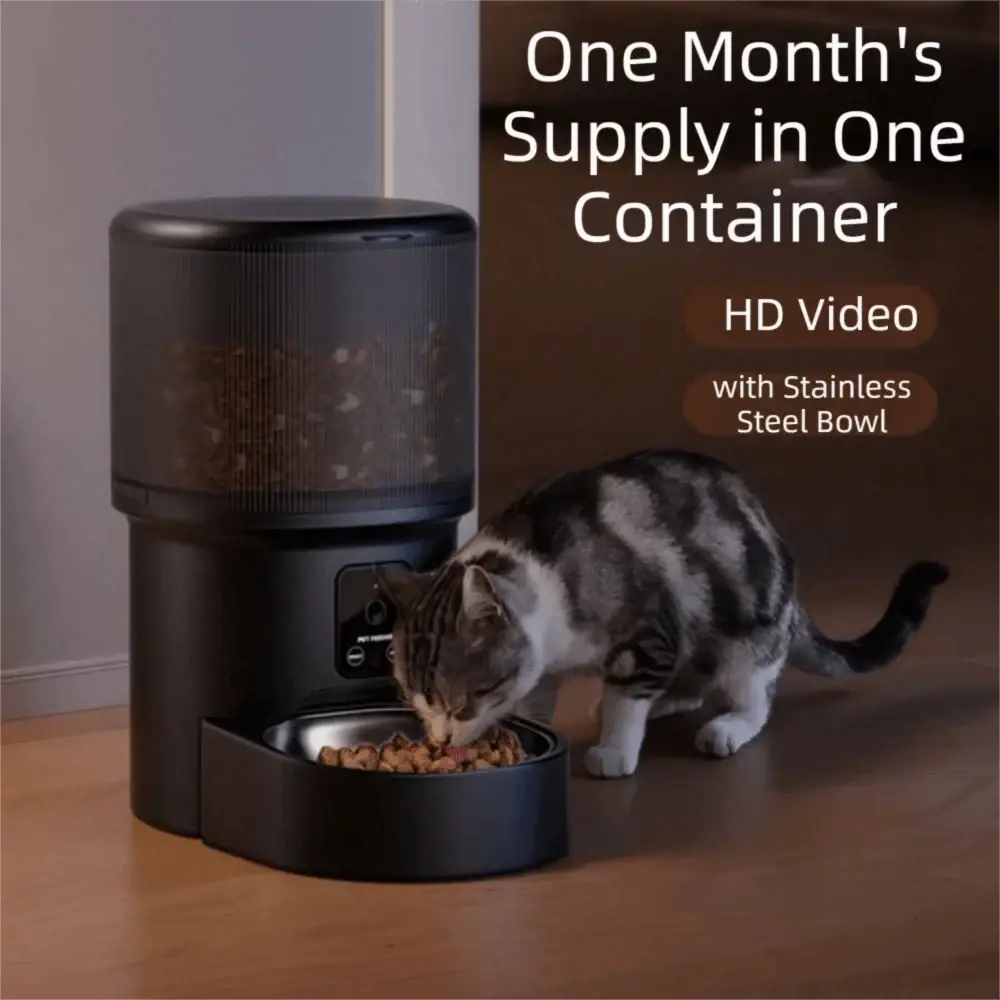 Large Capacity Automatic Pet Feeder Timed Feeding Voice Control Smart Pet Feeder Rechargeable with Camera Pet