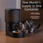 Large Capacity Automatic Pet Feeder Timed Feeding Voice Control Smart Pet Feeder Rechargeable with Camera Pet
