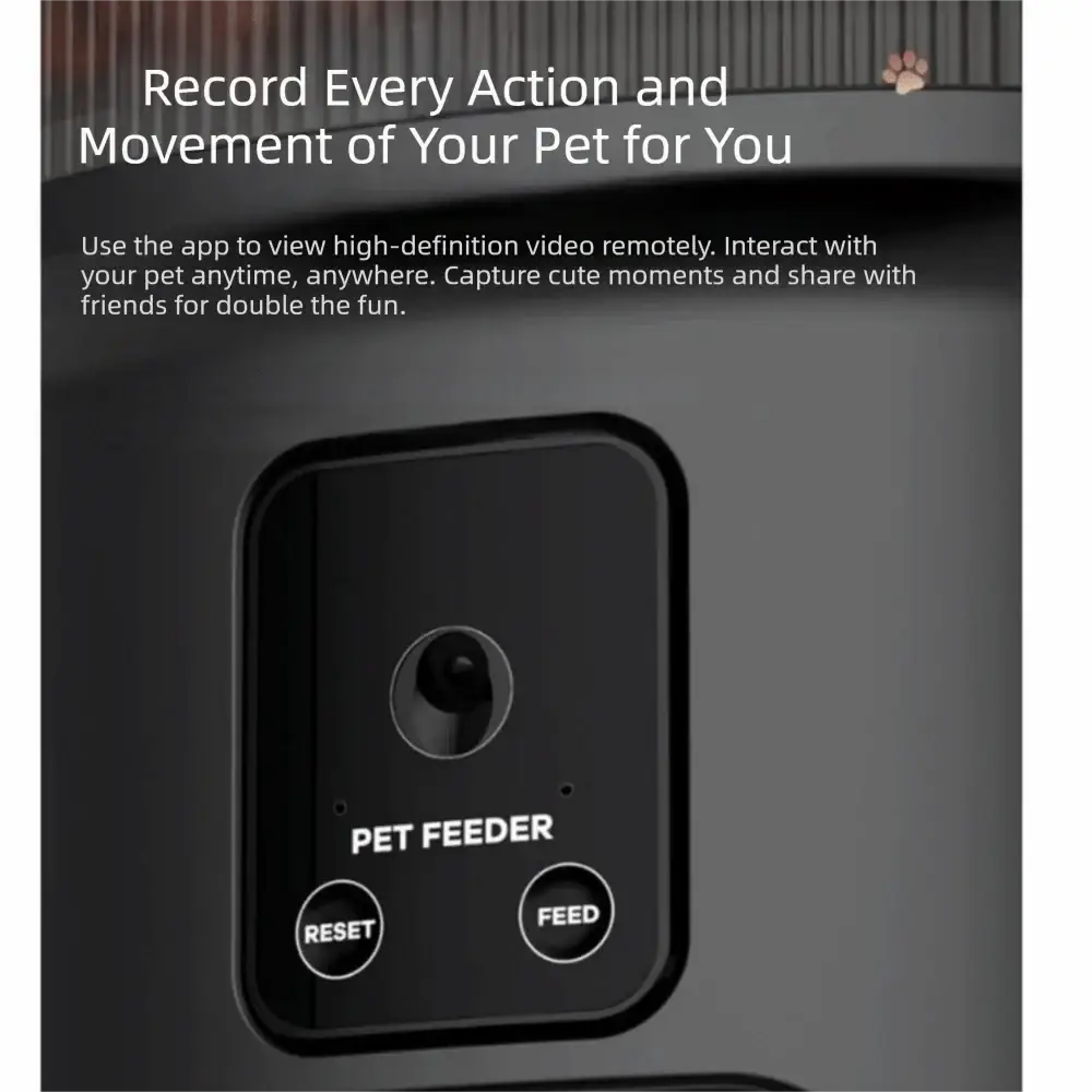 Large Capacity Automatic Pet Feeder Timed Feeding Voice Control Smart Pet Feeder Rechargeable with Camera Pet
