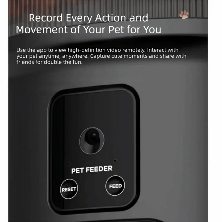 Large Capacity Automatic Pet Feeder Timed Feeding Voice Control Smart Pet Feeder Rechargeable with Camera Pet