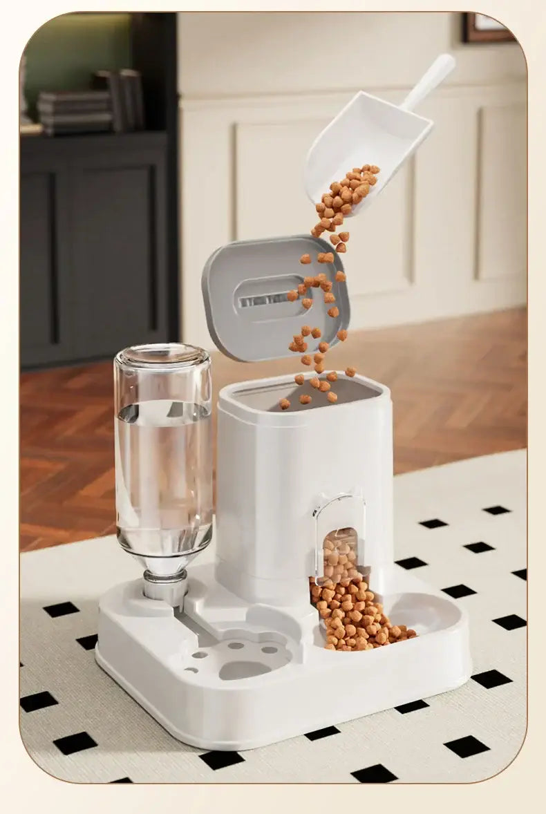 Large Capacity Pet Automatic Feeders and Water Dispensers Suitable for Cats and Dogs.