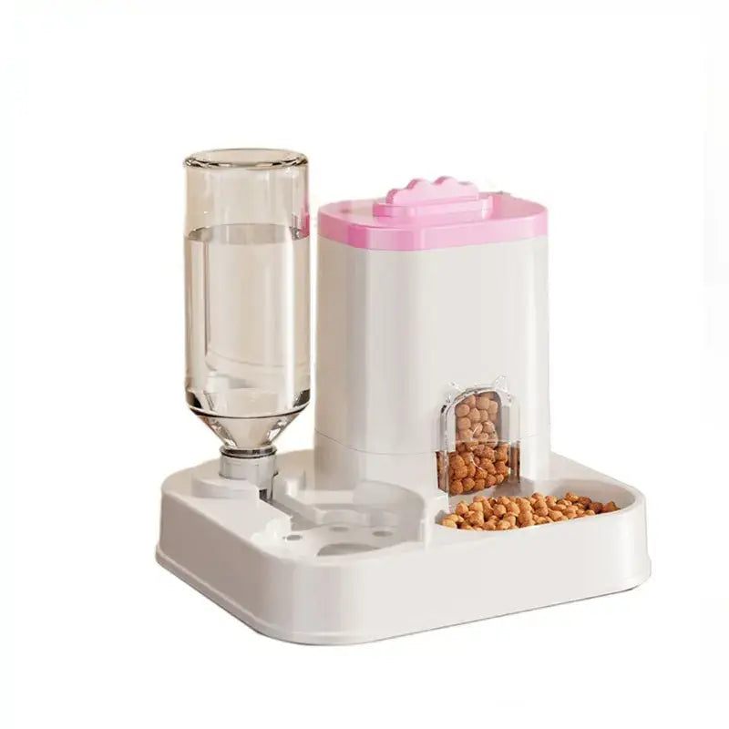 Large Capacity Pet Automatic Feeders and Water Dispensers Suitable for Cats and Dogs - pink