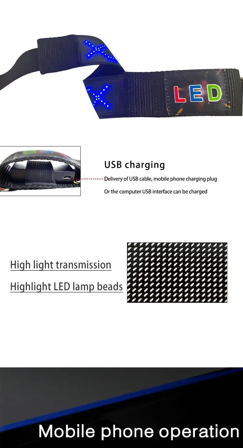 LED Dog Collar DIY ID LED Tag Nameplate Night Glowing Pet Collars Adjustable Safety Puppy Collar for Small Medium Large