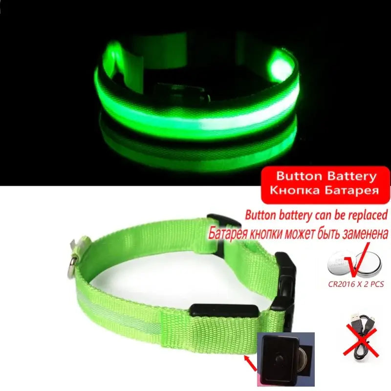 Led Dog Collar Light Anti-lost Collar For Dogs Puppies Night Luminous Supplies Pet Products Accessories USB