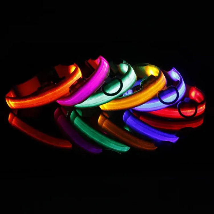 Led Dog Collar Light Anti-lost Collar For Dogs Puppies Night Luminous Supplies Pet Products Accessories USB