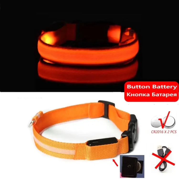 Led Dog Collar Light Anti-lost Collar For Dogs Puppies Night Luminous Supplies Pet Products Accessories USB