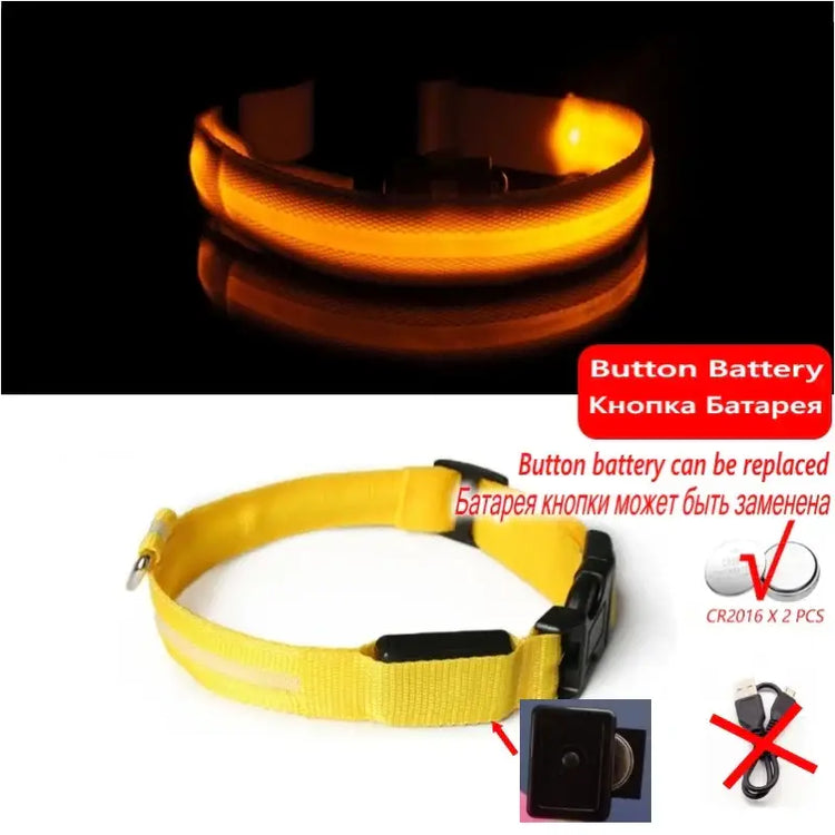 Led Dog Collar Light Anti-lost Collar For Dogs Puppies Night Luminous Supplies Pet Products Accessories USB