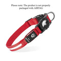 LED Dog Collar with Built-in AirTag Holder Rechargeable Waterproof & Reflective for Night Safety Adjustable - Red