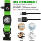 LED Dog Collar with Built-in AirTag Holder Rechargeable Waterproof & Reflective for Night Safety Adjustable
