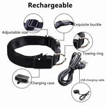 LED Glowing Dog Collar Adjustable Flashing Rechargea Luminous Collar Night Anti-Lost Dog Light HarnessFor Small Dog Pet
