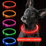 LED Light Dog Collar USB Charging Luminous Anti-Lost Necklace for Large Medium Small Dogs Pet Safety Accessory