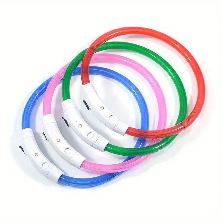 LED Light Dog Collar USB Charging Luminous Anti-Lost Necklace for Large Medium Small Dogs Pet Safety Accessory