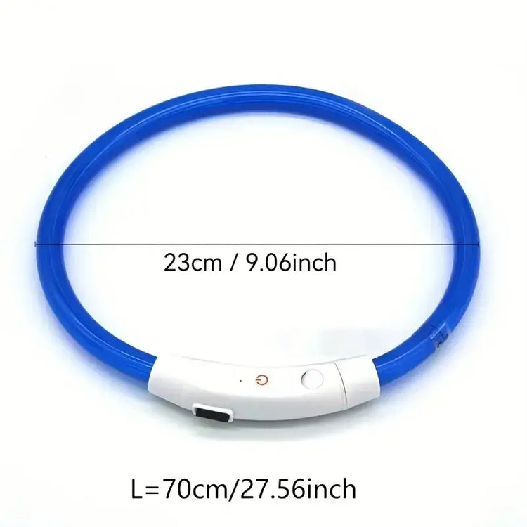 LED Light Dog Collar USB Charging Luminous Anti-Lost Necklace for Large Medium Small Dogs Pet Safety Accessory