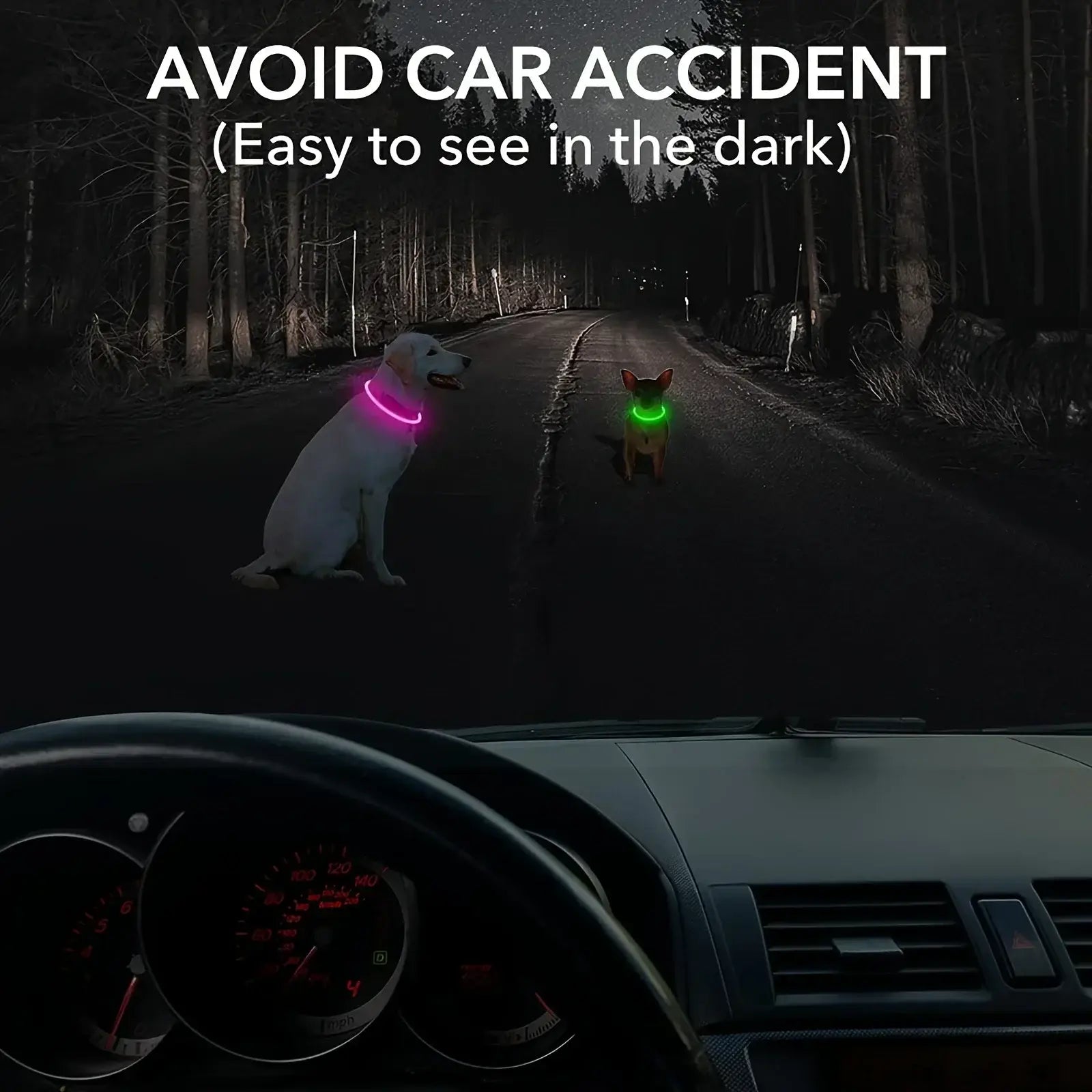 LED Light Dog Collar USB Charging Luminous Anti-Lost Necklace for Large Medium Small Dogs Pet Safety Accessory