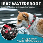 LED Luminous Adjustable Dog Collar Rechargeable Heavy Duty Collar Equipped AirTag Case for Small Medium Large Outdoor