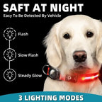 LED Luminous Adjustable Dog Collar Rechargeable Heavy Duty Collar Equipped AirTag Case for Small Medium Large Outdoor