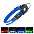 LED Luminous Adjustable Dog Collar Rechargeable Heavy Duty Collar Equipped AirTag Case for Small Medium Large Outdoor