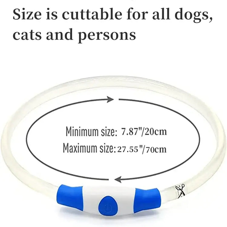 Led Luminous Dog Collar Light USB Charging Necklace Flashing DIY Glowing Safety Anti Lost Cat Dogs Collar Accessories