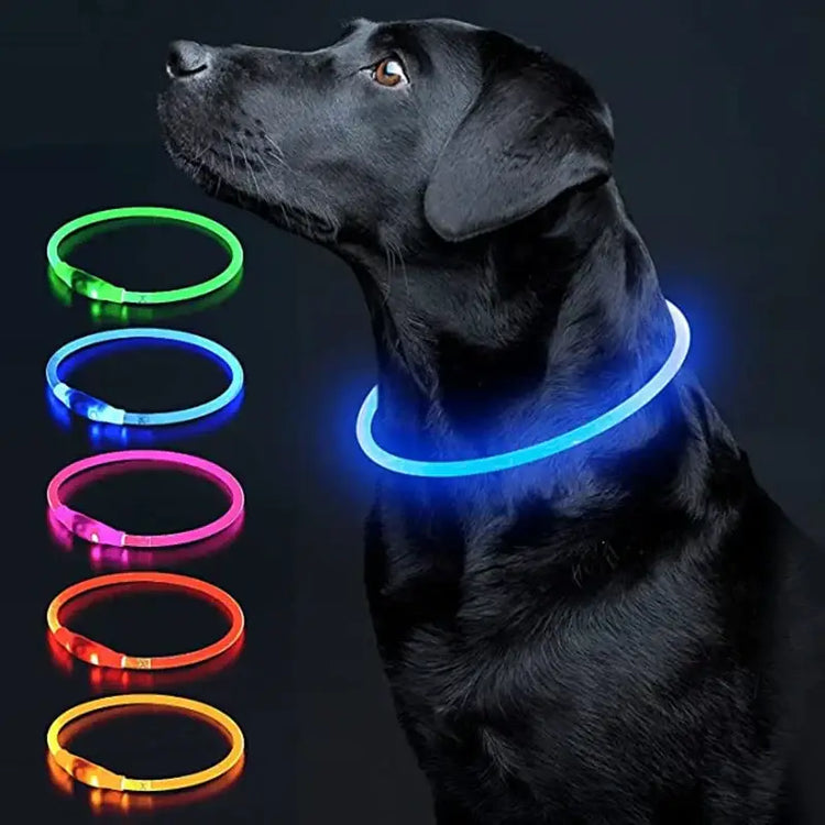 Led Luminous Dog Collar Light USB Charging Necklace Flashing DIY Glowing Safety Anti Lost Cat Dogs Collar Accessories