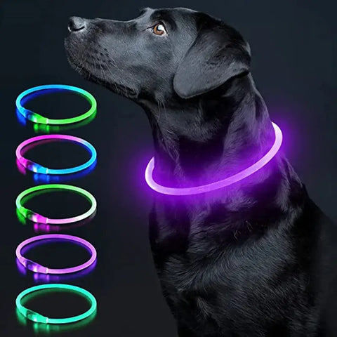 Led Luminous Dog Collar Light USB Charging Necklace Flashing DIY Glowing Safety Anti Lost Cat Dogs Collar Accessories