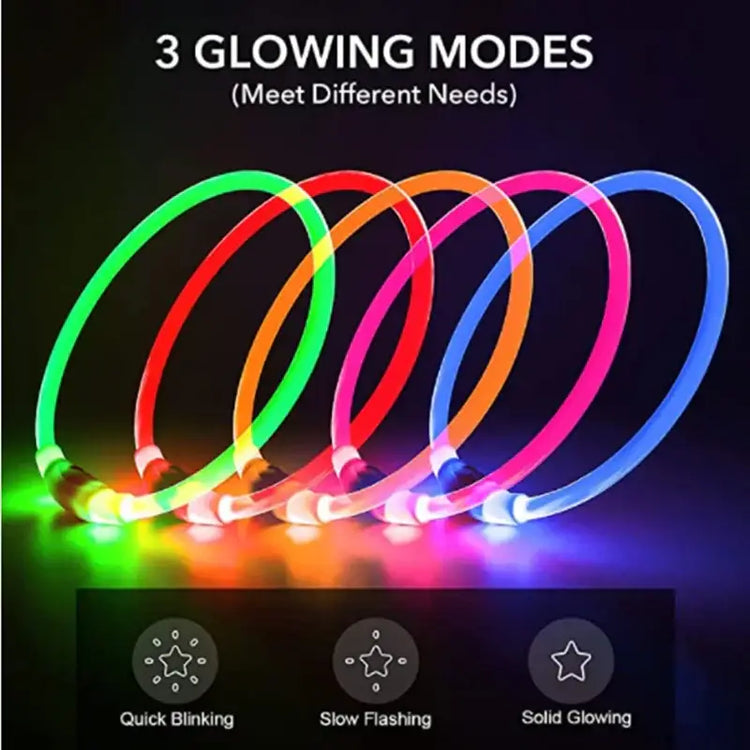 Led Luminous Dog Collar Light USB Charging Necklace Flashing DIY Glowing Safety Anti Lost Cat Dogs Collar Accessories