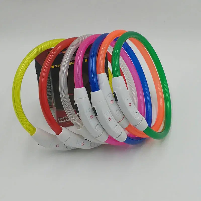 Led Luminous Dog Collar Light USB Charging Necklace Flashing DIY Glowing Safety Anti Lost Cat Dogs Collar Accessories