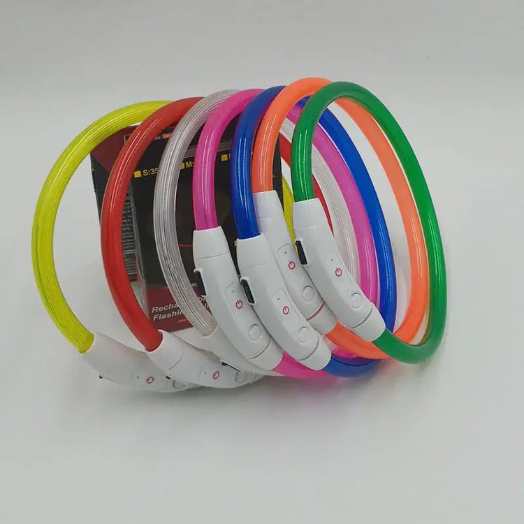 Led Luminous Dog Collar Light USB Charging Necklace Flashing DIY Glowing Safety Anti Lost Cat Dogs Collar Accessories