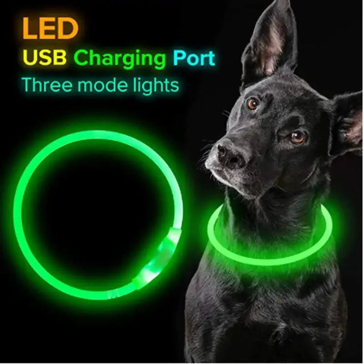 Led Luminous Dog Collar Light USB Charging Necklace Flashing DIY Glowing Safety Anti Lost Cat Dogs Collar Accessories