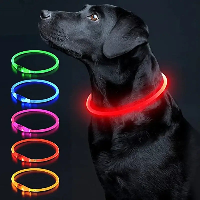 Led Luminous Dog Collar Light USB Charging Necklace Flashing DIY Glowing Safety Anti Lost Cat Dogs Collar Accessories