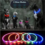 Led Luminous Dog Collar Light USB Charging Necklace Flashing DIY Glowing Safety Anti Lost Cat Dogs Collar Accessories