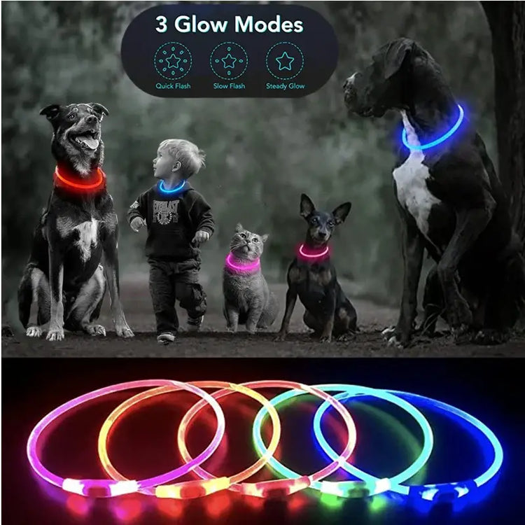 Led Luminous Dog Collar Light USB Charging Necklace Flashing DIY Glowing Safety Anti Lost Cat Dogs Collar Accessories