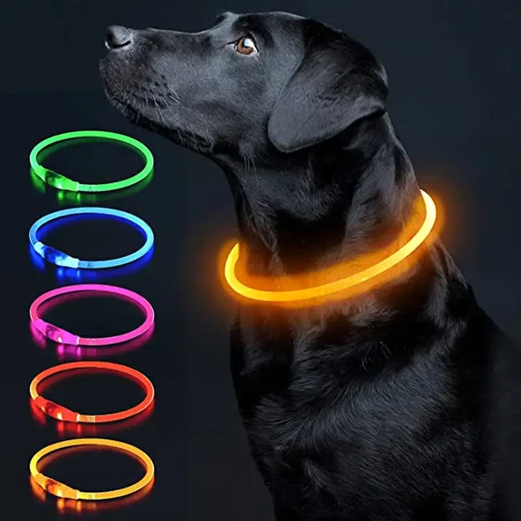 Led Luminous Dog Collar Light USB Charging Necklace Flashing DIY Glowing Safety Anti Lost Cat Dogs Collar Accessories