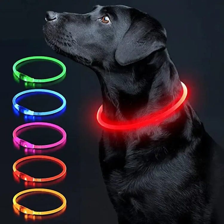 Led Luminous Dog Collar Light USB Charging Necklace Flashing DIY Glowing Safety Anti Lost Cat Dogs Collar Accessories