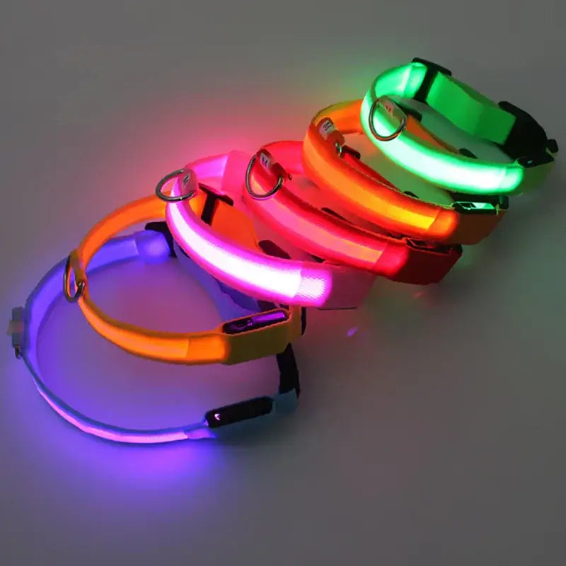 Led Luminous Dog Collar Light USB Charging Necklace Flashing DIY Glowing Safety Anti Lost Cat Dogs Collar Accessories