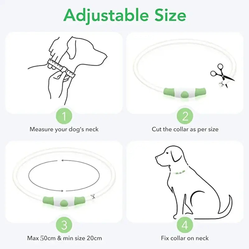 Led Luminous Dog Collar Light USB Charging Necklace Flashing DIY Glowing Safety Anti Lost Cat Dogs Collar Accessories