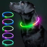 Led Luminous Dog Collar Light USB Charging Necklace Flashing DIY Glowing Safety Anti Lost Cat Dogs Collar Accessories