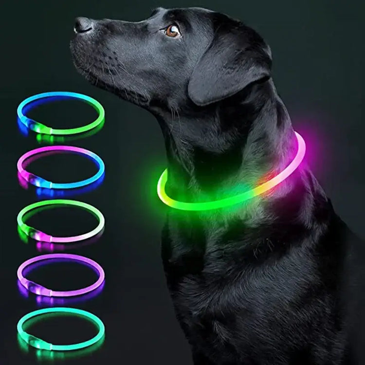 Led Luminous Dog Collar Light USB Charging Necklace Flashing DIY Glowing Safety Anti Lost Cat Dogs Collar Accessories