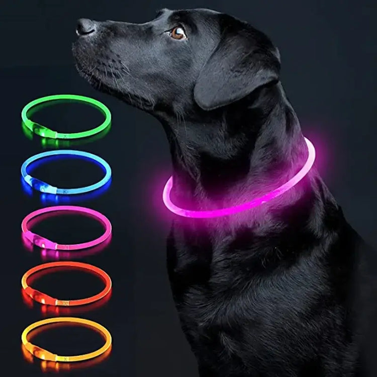 Led Luminous Dog Collar Light USB Charging Necklace Flashing DIY Glowing Safety Anti Lost Cat Dogs Collar Accessories