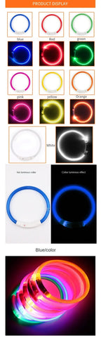 Led Usb Dog Collar Pet Dog Night Luminous Charge Collar Led Night Safety Flashing Glow Dog Loss Prevention Collar Pet