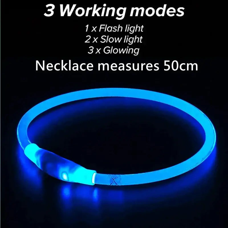 Led Usb Dog Collar Pet Dog Night Luminous Charge Collar Led Night Safety Flashing Glow Dog Loss Prevention Collar Pet
