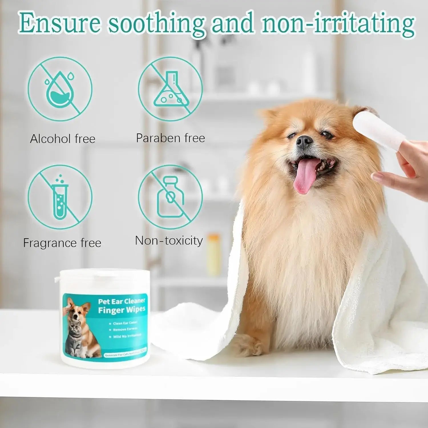 Lingettes douces pour les oreilles des animaux