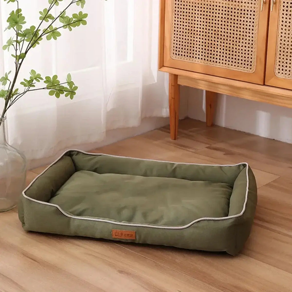 Lit carré pour chien Four Season - Green / XL-84x56x14cm