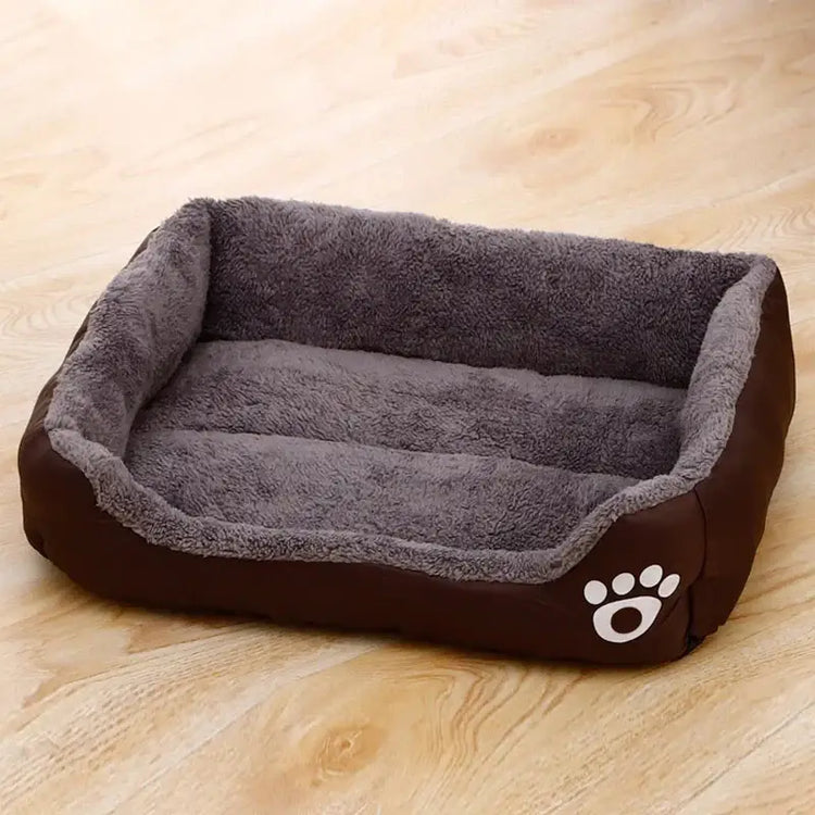 Lit chien peluche antidérapan - Tea Brown / XL